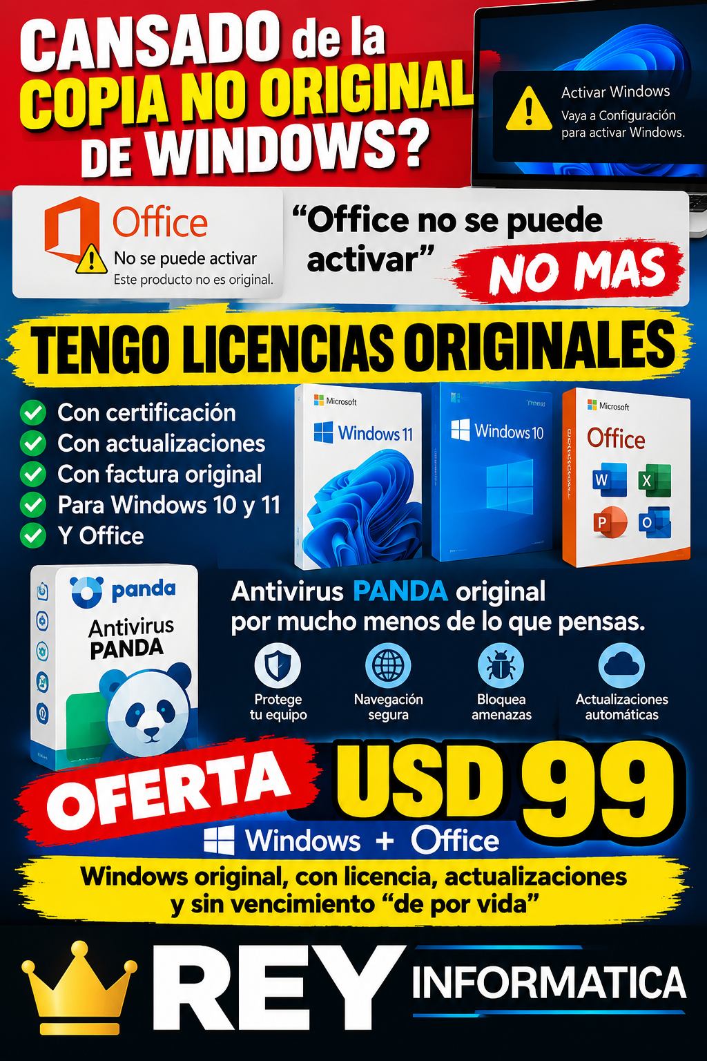 Oferta REY INFORMATICA Windows y Office